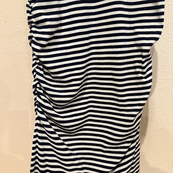 A New Day White and Blue Sleeveless V-Neck Bodycon Maxi Dress - Picture 6 of 9